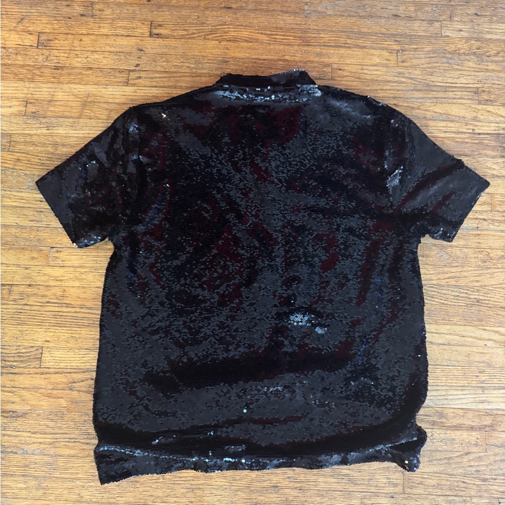 ASOS BLACK SEQUINNED POLO - Picture 7 of 7